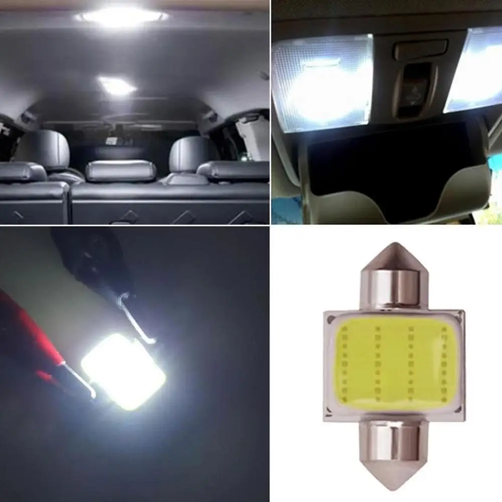 6 шт 12V светодиодный потолочный светильник/лампа для чтения дневные ходовые огни 12V Белый лампы для автомобилей номерного знака интерьер чтение светильник 1,2 W фары для автомобилей