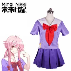 Бесплатная доставка популярный дневник будущего с Юно гасай Mirai Nikki школьная форма-костюм косплей костюм с париком подарок костюм