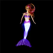1 шт., Классические куклы высотой 34 см, Анна Ариэль, игрушки для девочек, подарки на день рождения, 34 см, модная Кукла принцессы русалки Ариэль, светодиодный светильник