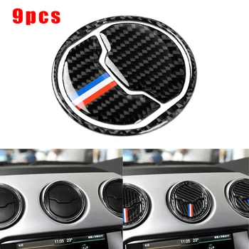 

Parts Air Vent Outlet Frame Trim Carbon Fiber For Ford Mustang 2015-19