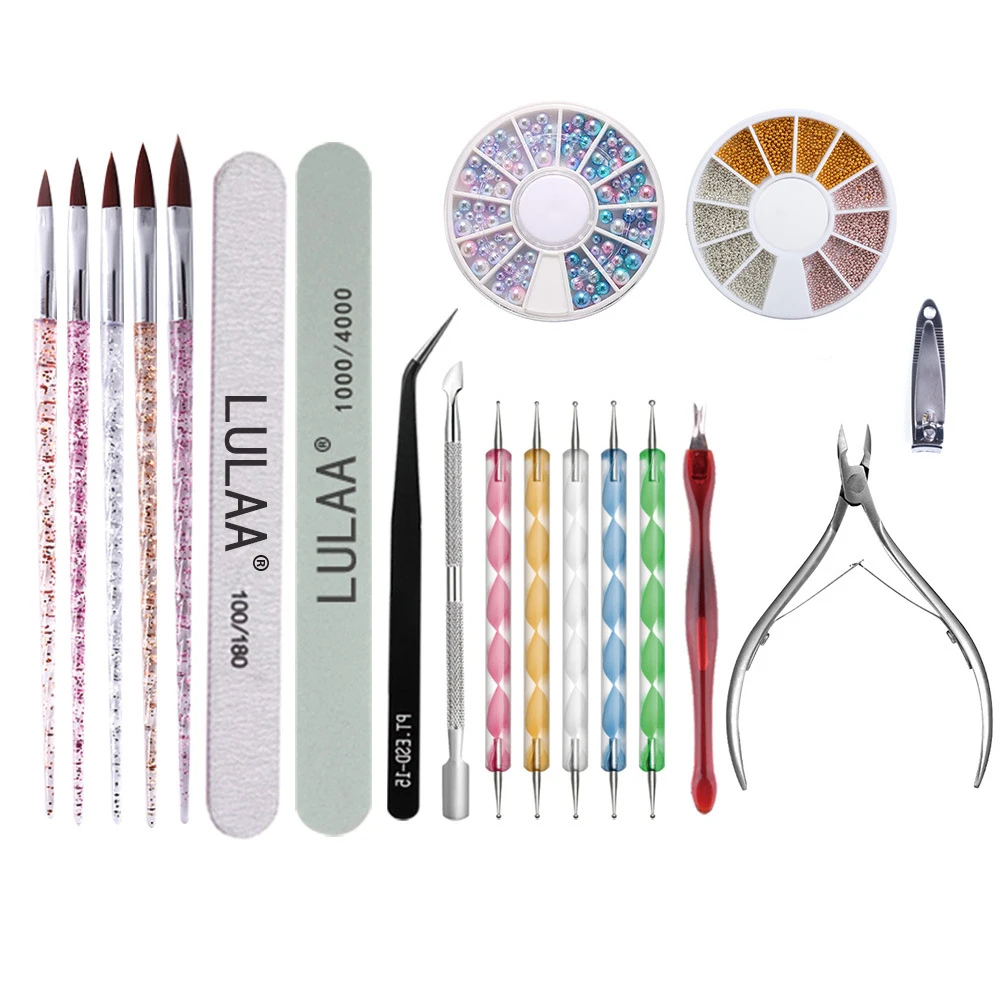 19pcs Decoration Manicure Professional Nail Art Set DIY Dead Skin Removal Home Pedicure Salon 