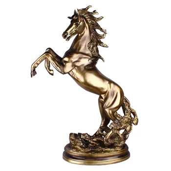 

Antique Copper Eco-friendly Resin Figurines Livingh Room Decoration Ornament Lucky Mascot Home Decoration Horse Figurine Crafts
