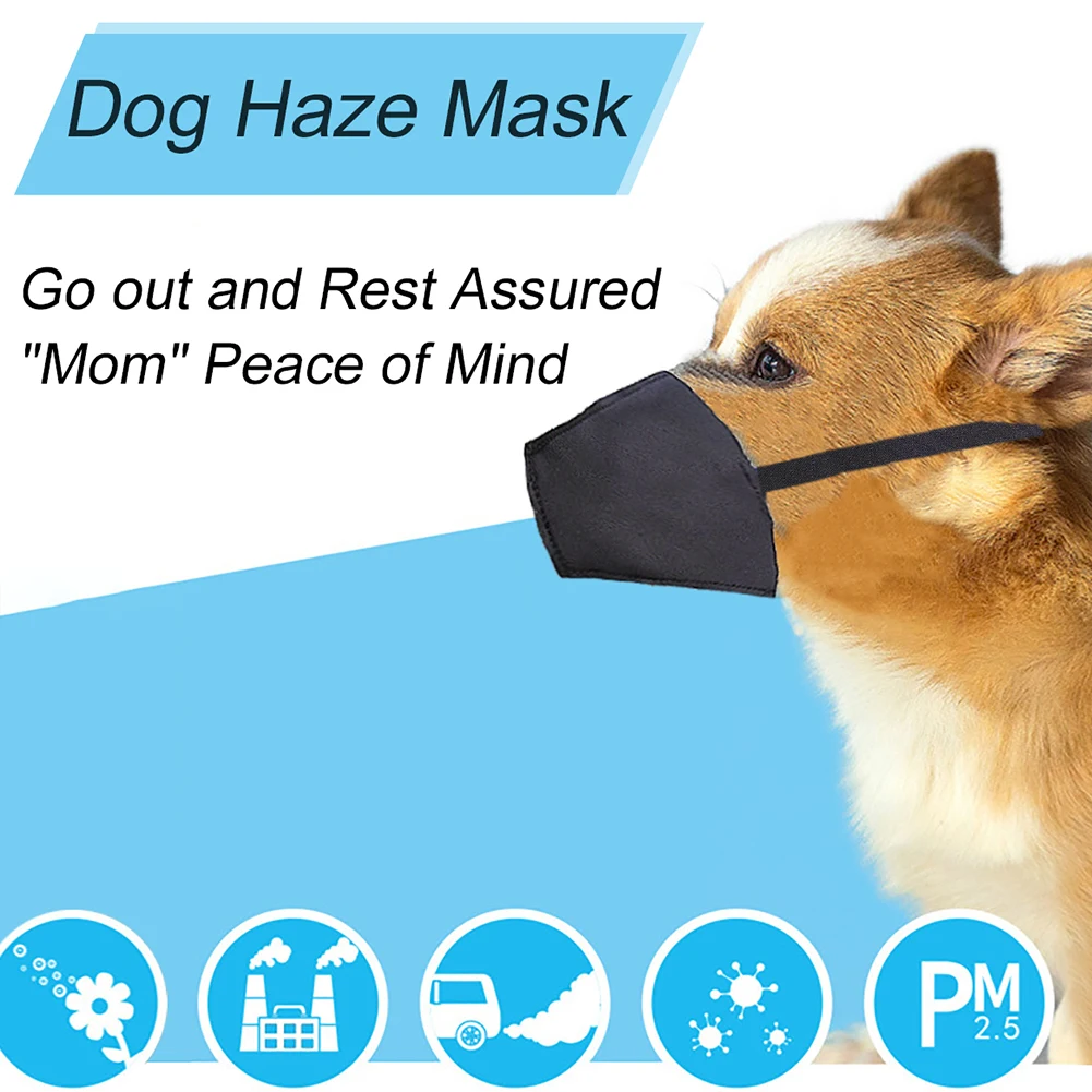 

5pcs/set Washable Pet Dog Mouth Mask Respiratory PM2.5 Filter Anti Dust Anti Pollution Muzzle Anti-fog Haze Face Masks