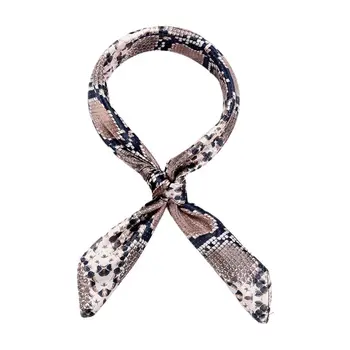 

Korean Style Ladies Satin Square Scarf Vintage Polka Dot Snakeskin Leopard Print Office Lady Neckerchief Silky Bandana
