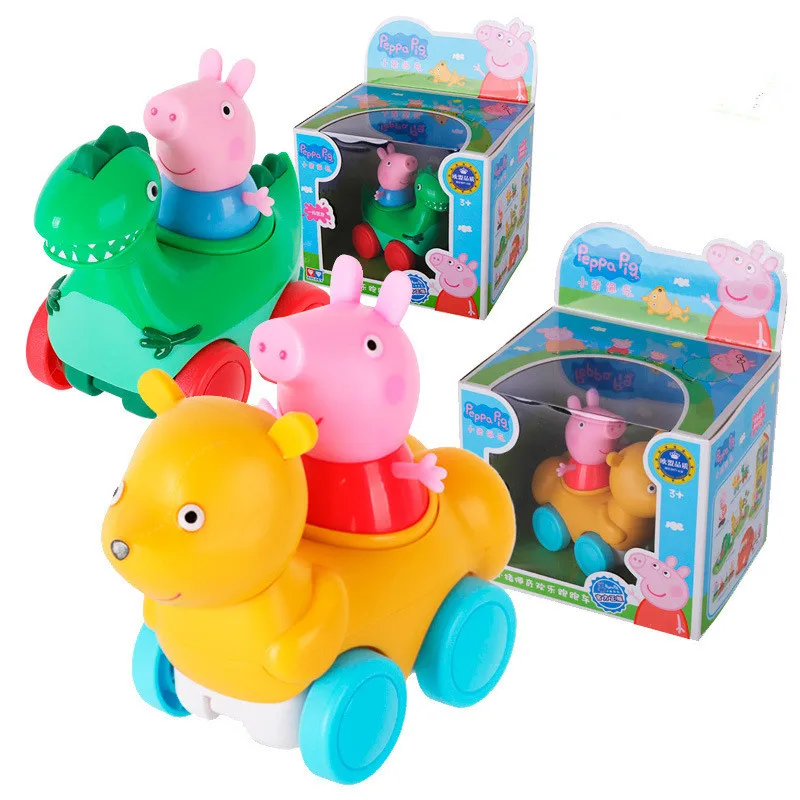 

New Peppa Pig Little Pig Peggy George Rally Pull Back Toy Car Boy Girl Child Inertia Car Action Character Model Child Toy gift