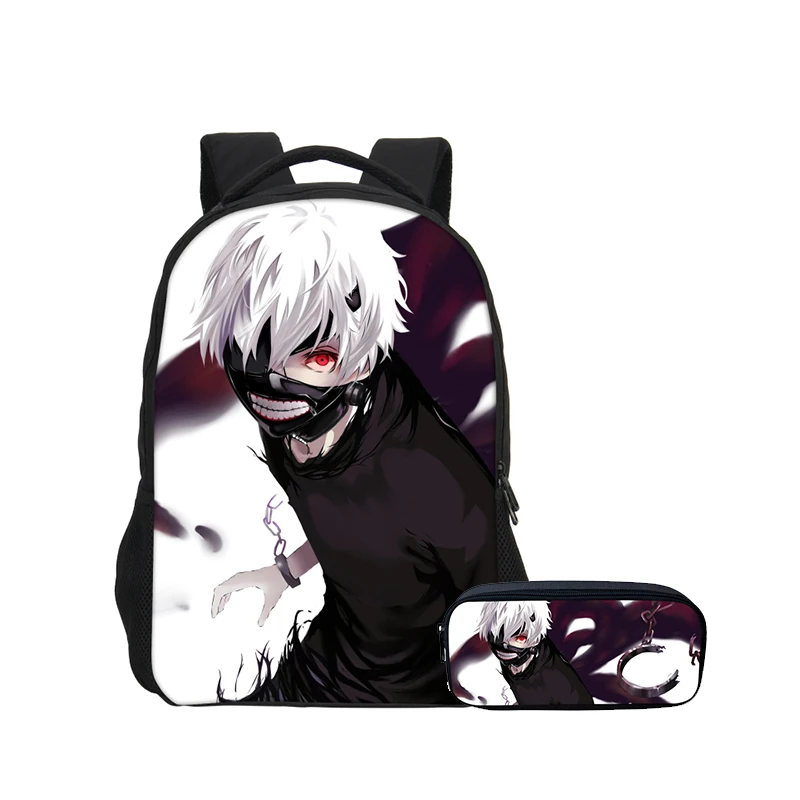 2 шт./компл. портфель школьные ранцы для мальчиков; крутые Аниме Tokyo Ghoul 3D печати рюкзаки для детей и подростков Mochila Escolar - Цвет: Темный хаки