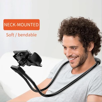 

Flexible Mobile Phone Holder Hanging Neck Lazy Necklace Bracket Bed 360 Degree Phones Holder Stand For iPhone Xiaomi Huawei