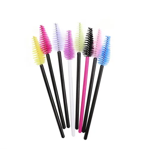 25/50 Pcs 일회용 드롭 모양 속눈썹 브러쉬 휴대용 화장품 빗 마스카라 완드 속눈썹 확장 메이크업 브러쉬 도구 5