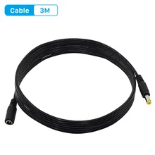 Anbiux 1 pces cabo de extensão de alimentação dc 3 medidor/10ft tomada jack para 5.5mm x 2.1mm macho plug para câmera cctv 12 volts cabo de extensão