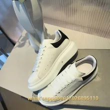 Белая обувь женские кроссовки из натуральной кожи брендовая дизайнерская Белая обувь негабаритные кроссовки Повседневная shipping36-45