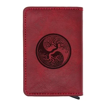 

Yin and Yang Life Tree Credit Card Holder Blocking Rfid Wallet PU Leather Unisex Casual Security Information Aluminum Purse