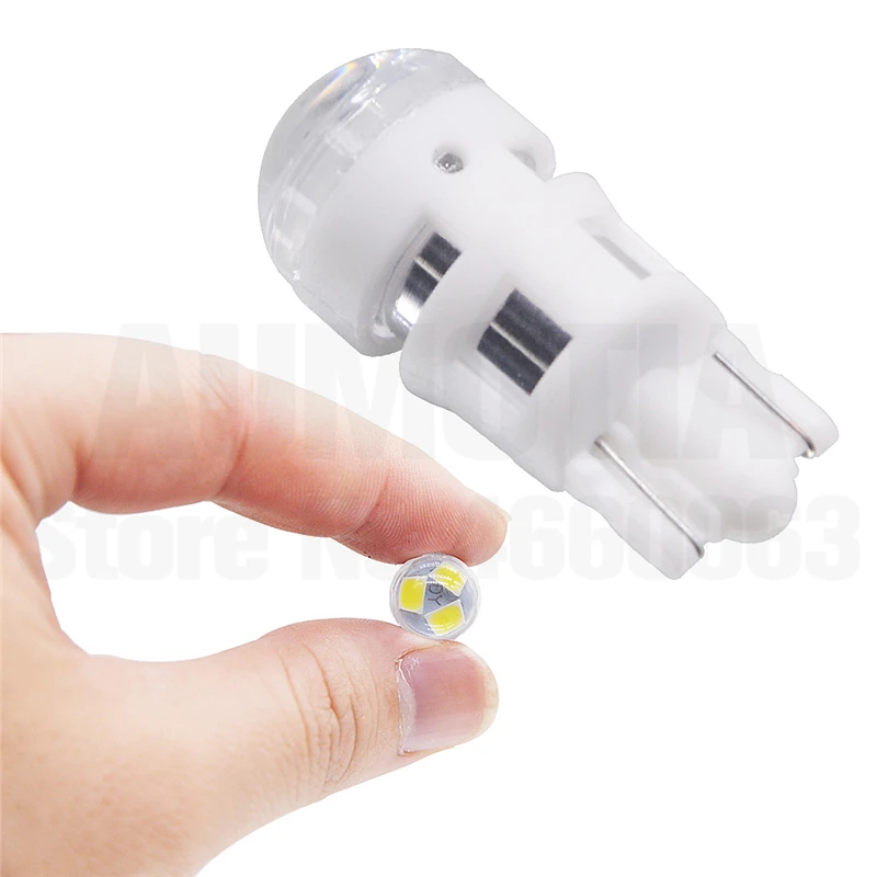 100x T10 светодиодный 194 168 W5W 3 светодиодный 2835 SMD авто отложным воротником сбоку номерной знак светильник лампа габаритного огня 501 AC/DC 12V объектив