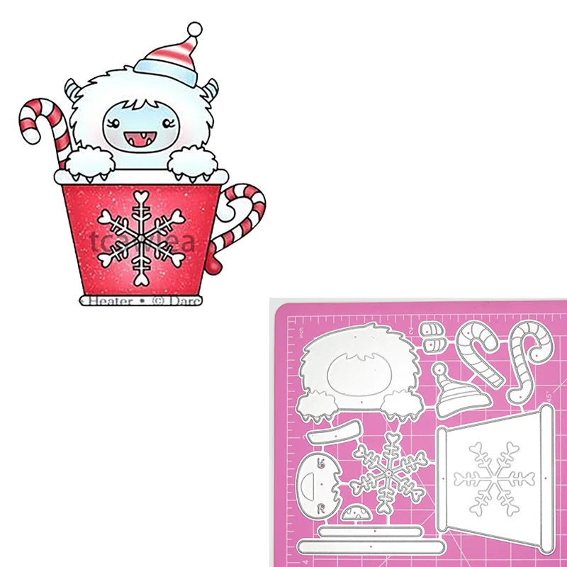 Matrices De Découpe En Métal Pour Scrapbooking - Formes Noël, Bonhomme De Neige, Ours - Acier Carbone