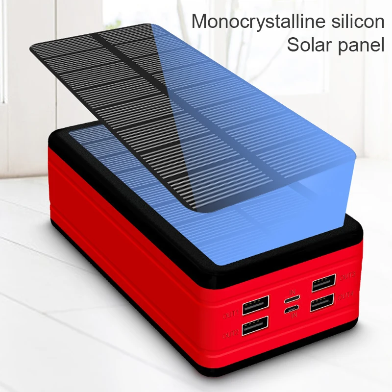 99000mAh Solar powerbank Large Capacity chaeger Portable 4USB Outdoor Travel External Battery for iPhone13 13pro Samsung Xiaomi portable wireless charger