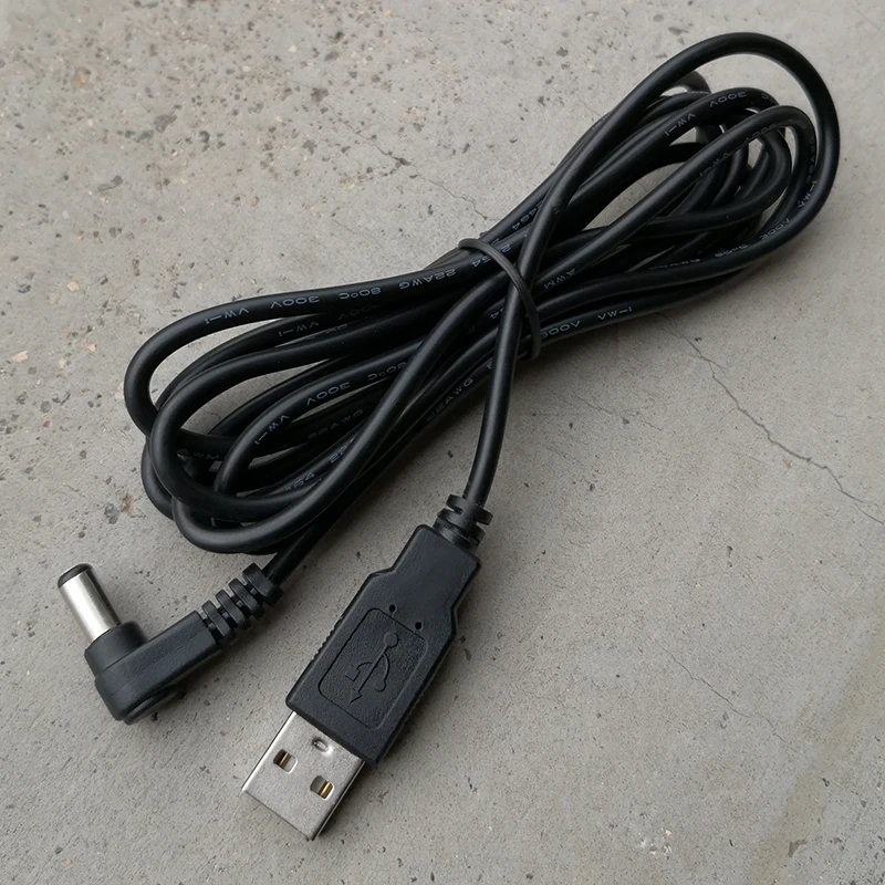 USB Charging Cable 2M DC5.5*2.1 Elbow 90 Angled