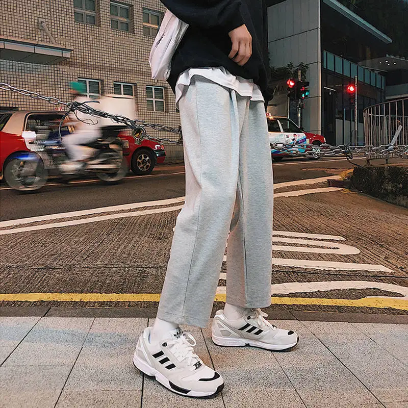 Мужские однотонные штаны Harajuku мужские новые корейские модные штаны Joogers мужские спортивные штаны уличные повседневные весенне-летние брюки