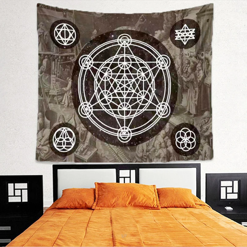 Vintage Wall Hanging Witchcraft Polyester Ouija Tapestry Astrology Blanket Arras