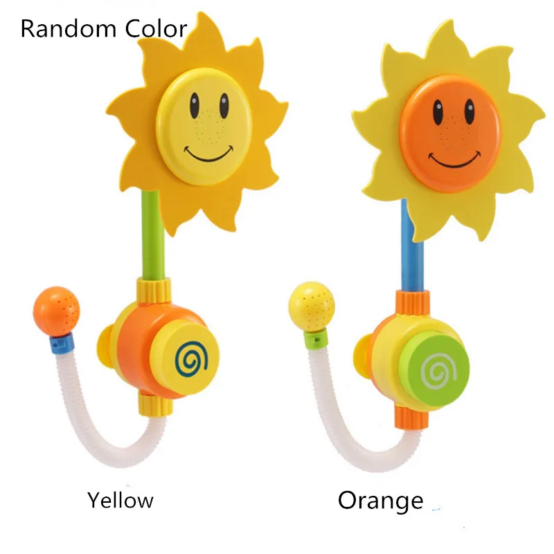 Random Color В форме подсолнечника, смеситель для душа, Детская ванна, игрушки, ванная комната, вода, душ, спрей, ванна для купания, кран, фонтан, принадлежности, игрушки, подарки - Цвет: Random Color