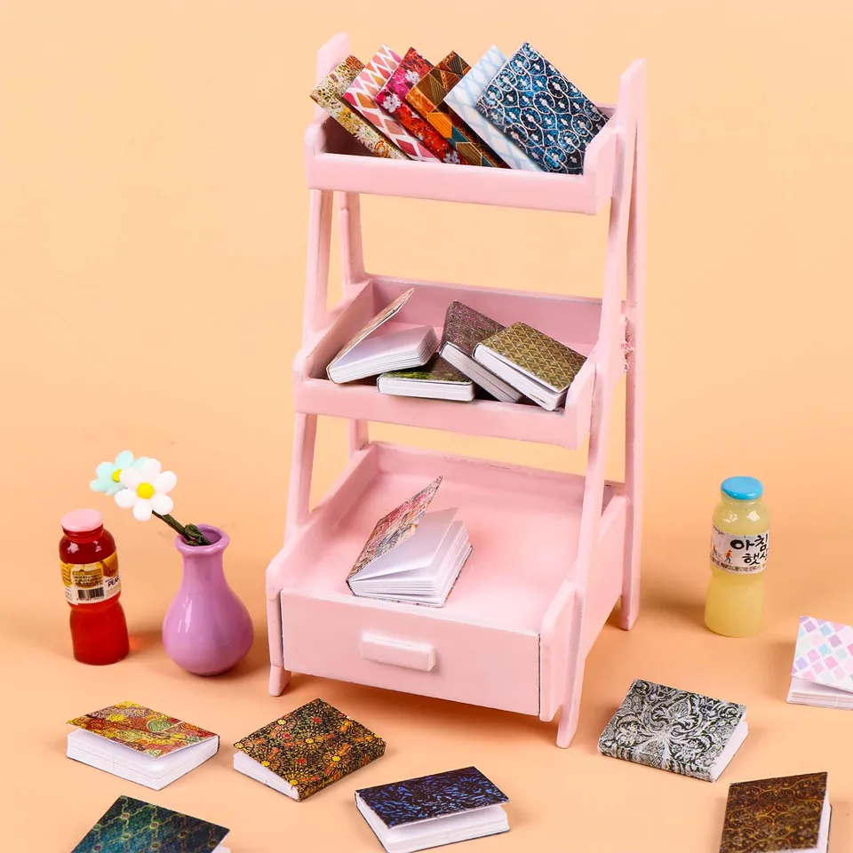 300 stuks miniatuurboeken, mini-boeken, poppenhuis, 1:12 miniatuurpoppenhuis, accessoires, mini-boeken, miniatuurboeken voor poppenhuis, werkkamer