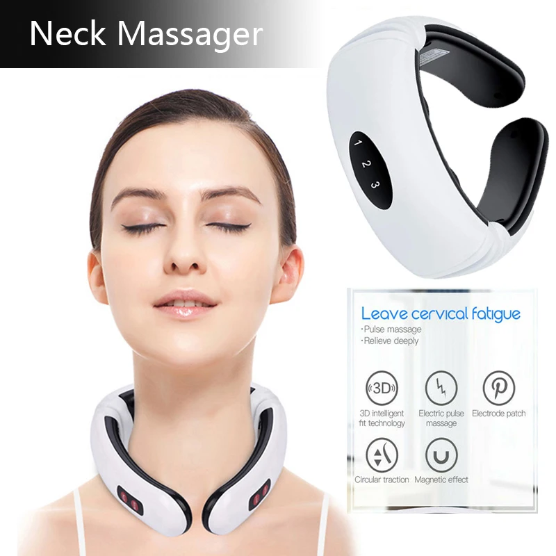 

Electric pulse back and neck massager far infrared heating pain relief tool healthcare relaxation
