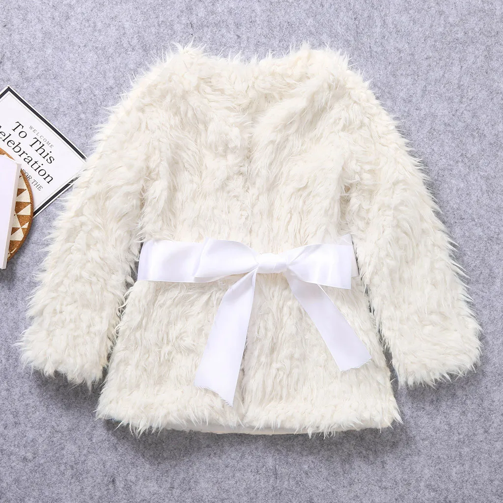 Пальто для маленьких девочек зимний флисовый кардиган из искусственного меха, теплая верхняя одежда, пальто милые модные утолщенные Топы casaco infantil menina