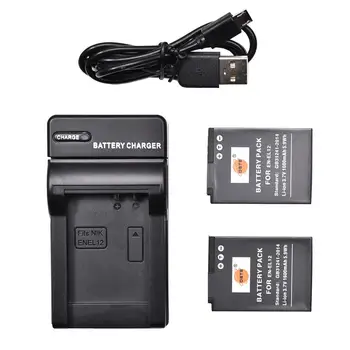 

DSTE 2PCS EN-EL12 ENEL12 Camera Battery with USB Charger for Nikon S620 S6200 S630 S6300 S640 S70 S710 S8000 S800C W300S