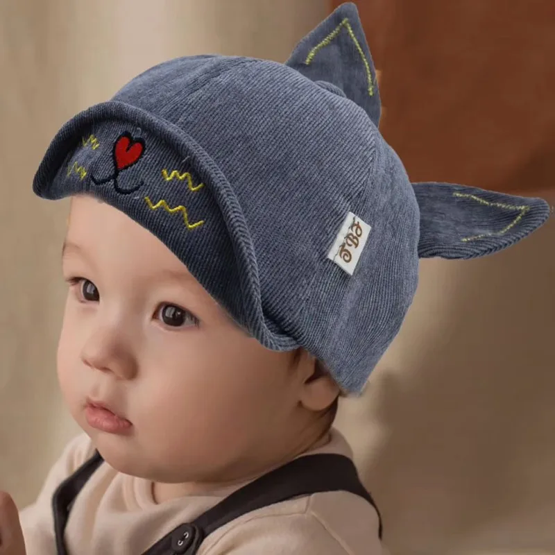 Повседневная Кепка с вышитым рисунком бейсбольныей козырек для маленьких мальчиков и девочек