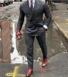 Men's Formal Double Breated Tuxedo 2 Pieces Suits for Prom/Wedding/Business