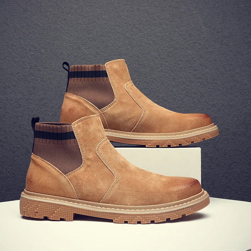 

2019 New Style Martin Boots Men's Versatile England Hight-top Men's Boot Korean-style Trend Extra High Men Mid-top Workwear Shor
