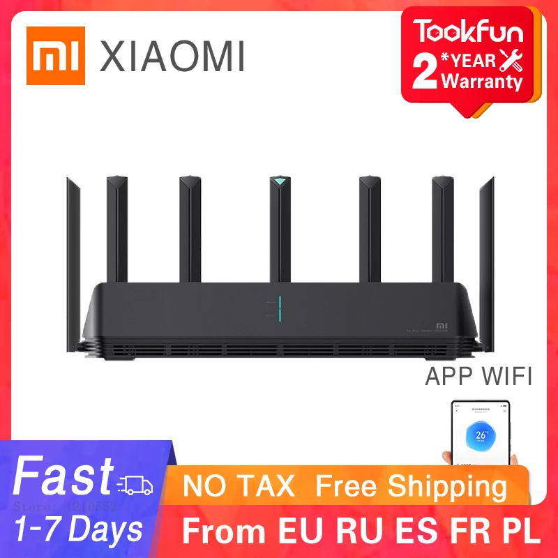 2021 Xiaomi AX3600 AIoT Router Wifi 6 Dual-Band 2976Mbs Gigabit Rate Security Encryption Mesh Wifi External Signal Amplifier