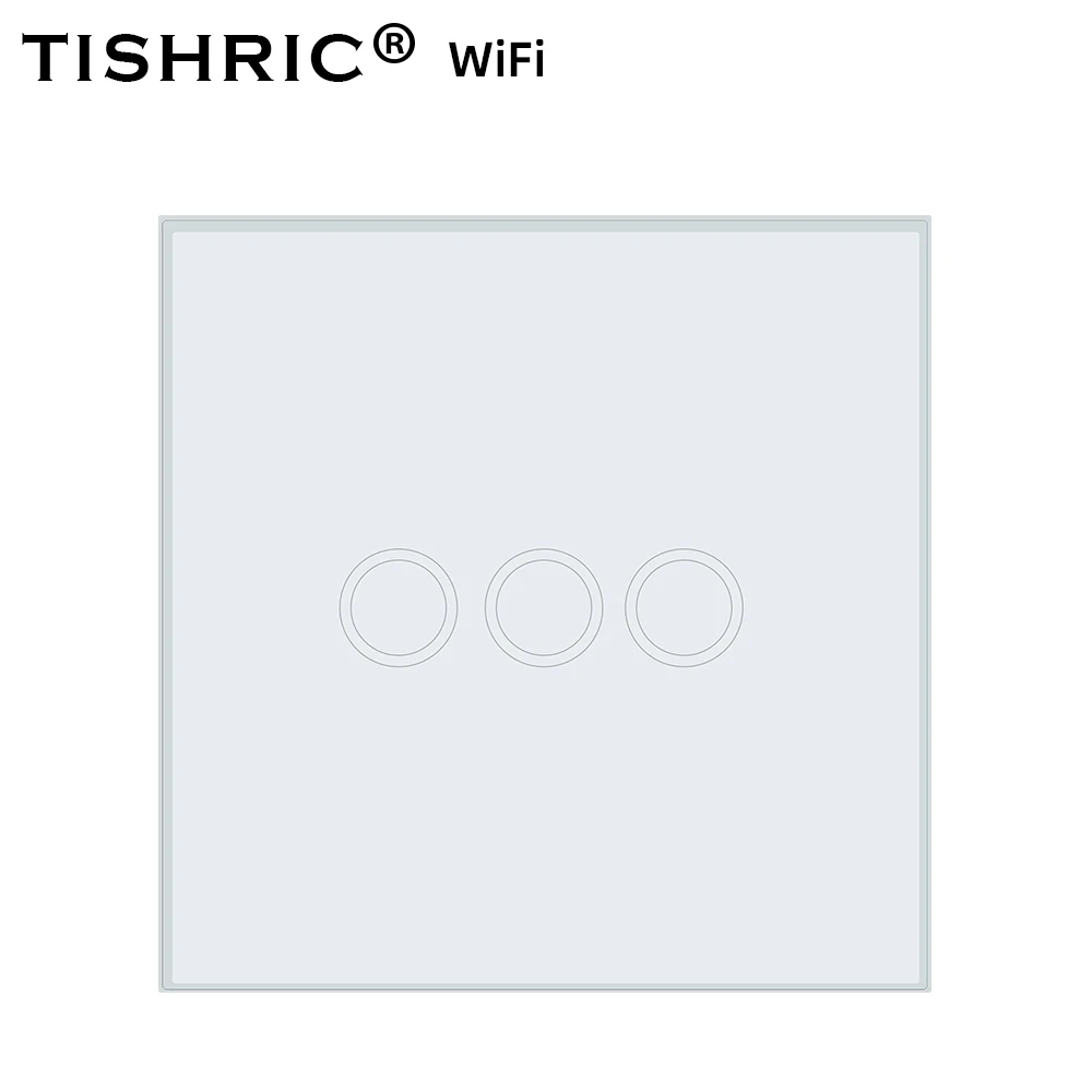TISHRIC умный переключатель Wi-Fi Touch EU 1/2/3 Стекло Панель переключатель Wi-Fi 220 v/ewelink/модуль/светильник Управление Alexa Google Home - Комплект: TSR562-3gang