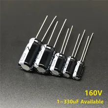 160V 1uF/4,7 uF/10uF/12uF/22uF/33uF/39uF/47uF/68uF/82uF/100uF/220uF/330uF/uF condensador electrolítico de aluminio de buena calidad