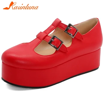 

Karinluna New Arrivals 2020 Buckle Strap Summer Shoes Woman Flats Female Platform Spring/Autumn Comfortable Flats Women Shoes