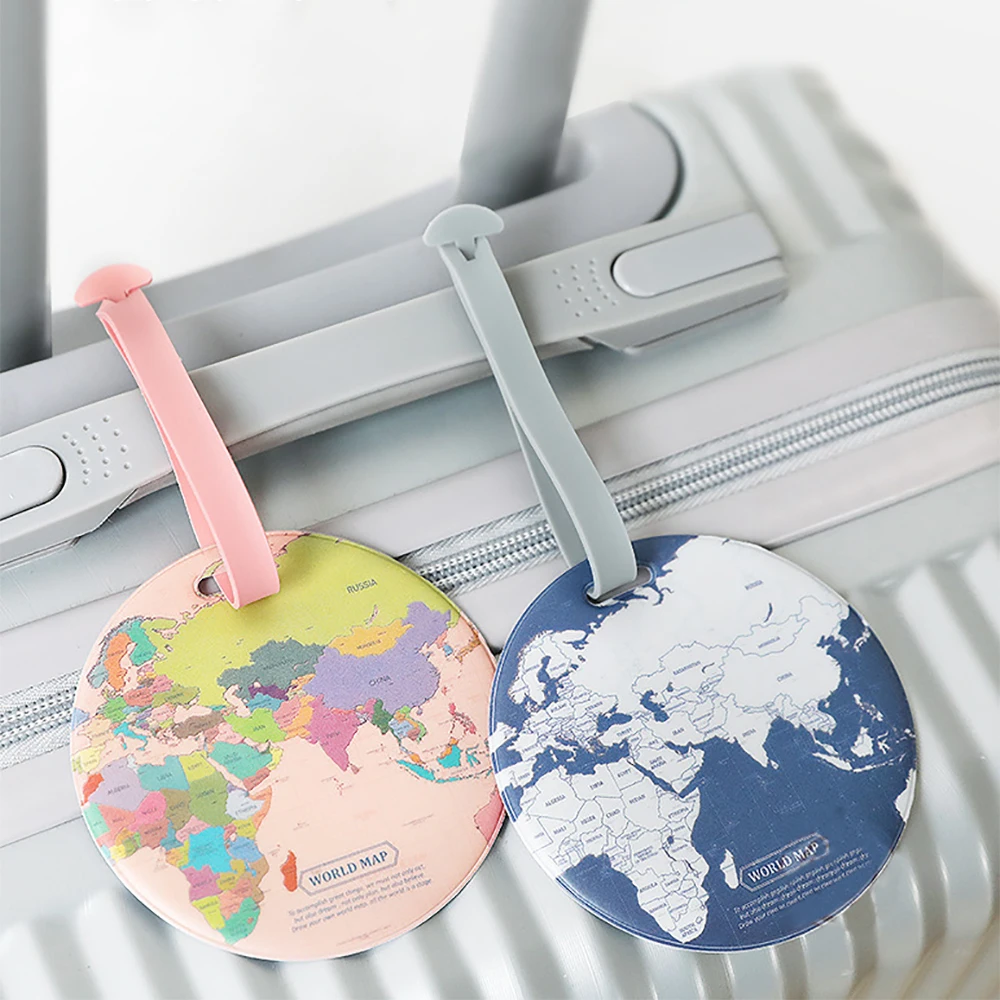 

Fashion Map Luggage Tag Women Travel Accessories Silica Gel Suitcase ID Address Holder Baggage Boarding Tag Portable Label Bag