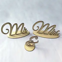 Неокрашенный деревянный Ручная работа для дома подарки 3D Mr & Mrs подставка Свадебная украшение украшения Персонализированная фамилия буквы
