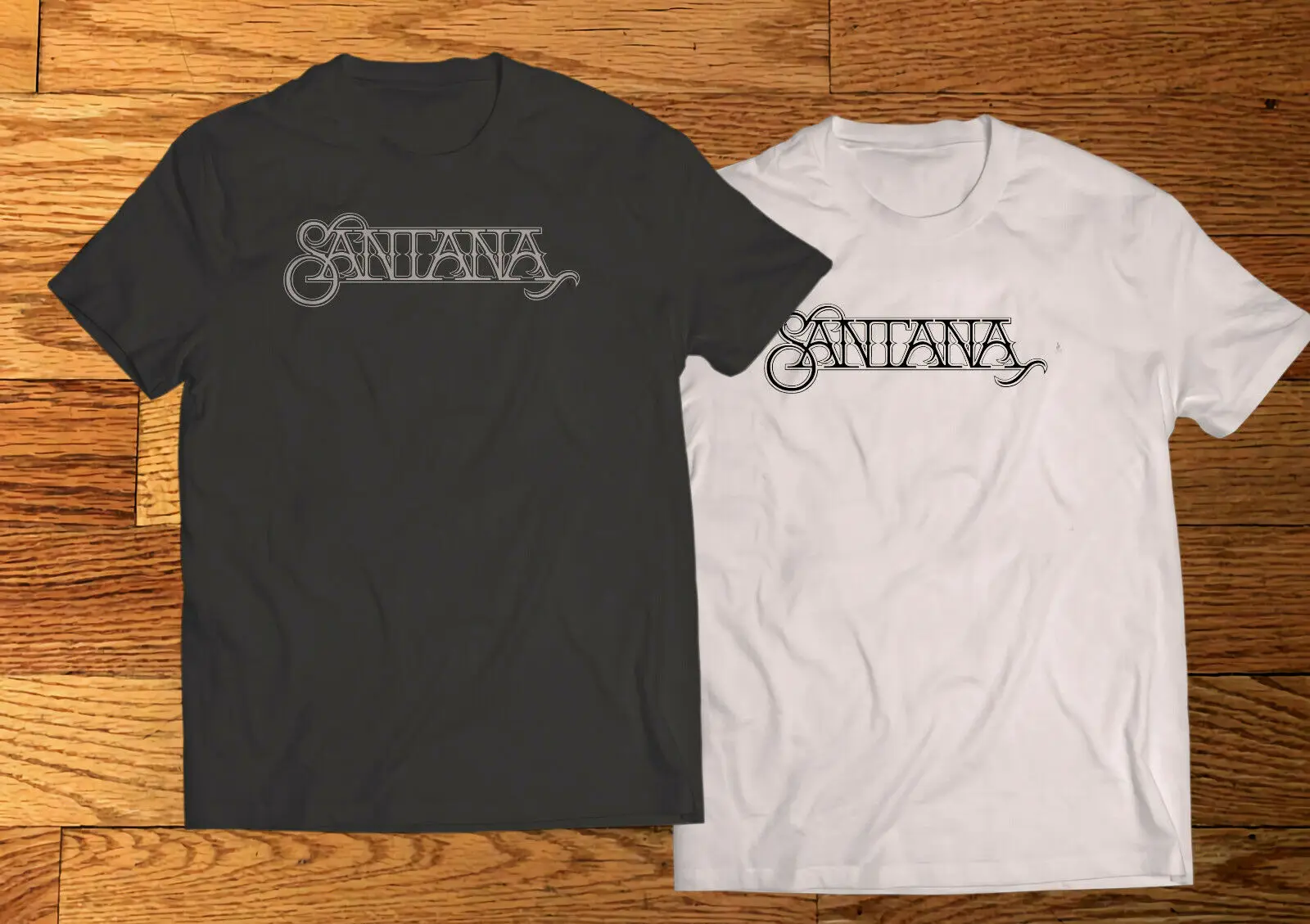 

New santana Rock Band Logo Men's Black & White T Shirt Tee Shirt