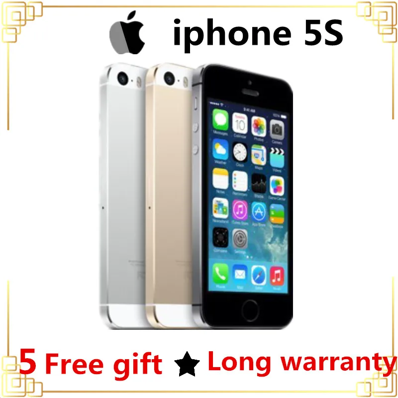 Factory Unlocked Original For Apple iPhone 5S 16GB/32GB/64GB ROM 4.0 inch 8MP Fingerprint IOS Touch ID iCloud App Store WIFI 5s apple cell phones