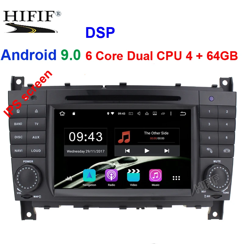 #*Cheap IPS HD 6 Core Android 9.0 Car DVD Player for Mercedes Benz C Class W203 2004 2007 Autoradio Stereo GPS navigation Wifi 4G RDS BT