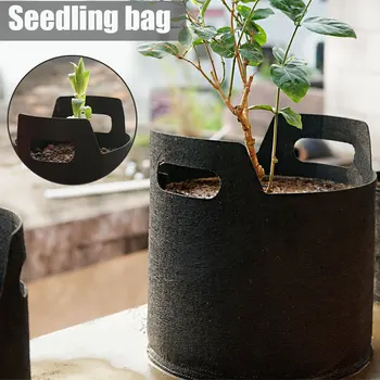 

1/2/3 Gallon Nonwoven Planting Bag Pots Garden Plant Grow Bag Seedling Flowerpot Container Black Planter Bag UD88