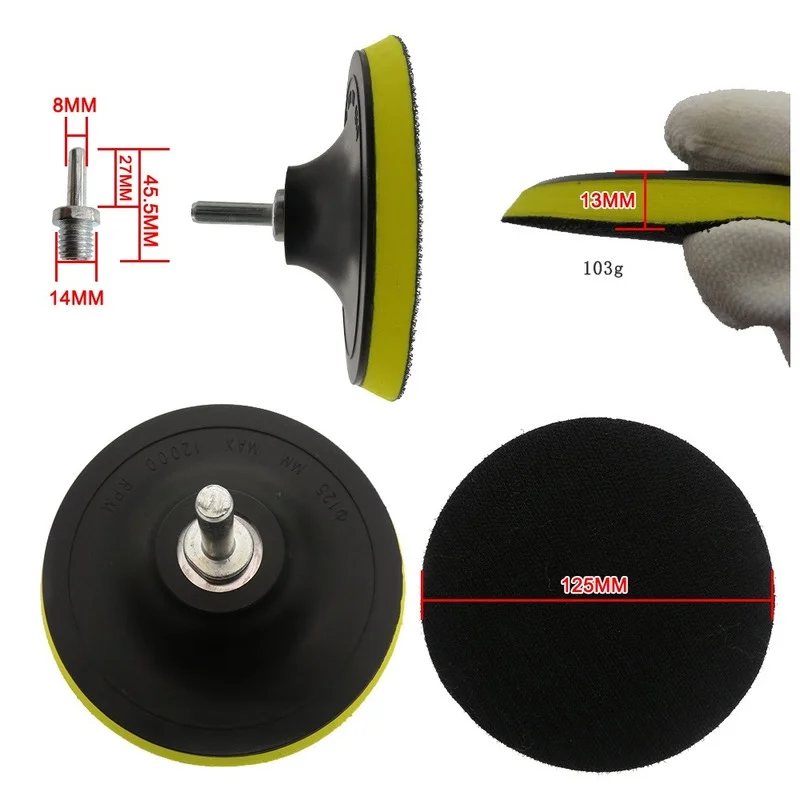 Drill Brush Foreign Trade Source 5 Inch 8-piece Wave Car Polishing Sponge Car Cleaning Waxing Polishing Washing Sponge