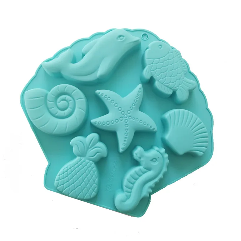 3D Морская жизнь формы силиконовые формы оболочки раковины украшения торта инструменты помадка шоколадное печенье плесень кухня выпечки аксессуары
