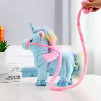 

35CM Unicorn Toys Kids Electric Singing and Walking Angel Horse Doll Plush Stuffed Animal Toy For Children's Best Birthday Gifts