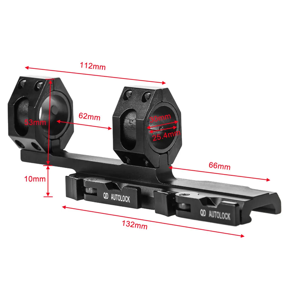 Quick Release One Piece Scope Mount Weaver Picatinny 20mm Rails 25.4mm/30mm QD Auto Lock Hunting Scope Rings Optics Adapter