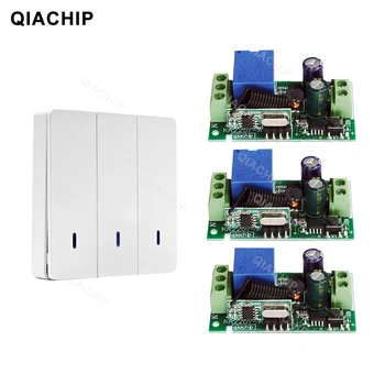 

QIACHIP 433Mhz Universal 1 CH RF Remote Control Switch AC 110V 220V Wireless Receiver Module + Wall Panel Transmitter 433 mhz