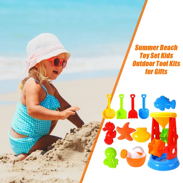 Summer Beach Toy Sand Set Sand Play Sandpit Toy Summer Outdoor Toy Hourglass Car Shovel Bucket Garden Toys Baby Gift Set 4