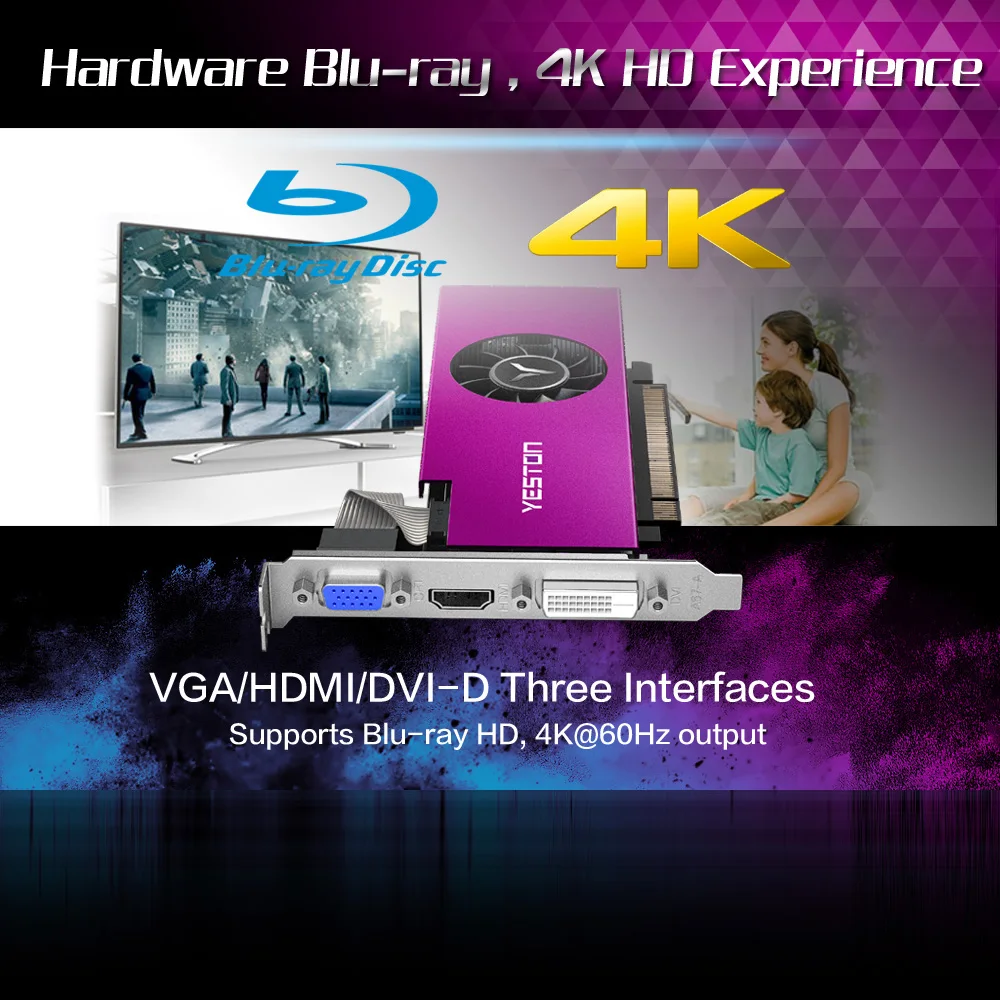 Видеокарта Yeston RX550 2G D5 LP игровая графическая карта 1183/6000 МГц 2 ГБ/64 бит/GDDR5