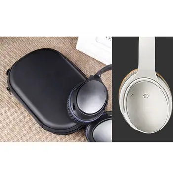 

Anti-slip PU Leather Storage Bag Portable Hard Shell Carrying Case Carabiner Hook for Bo-se QC15 QC25 QC35 Headphone