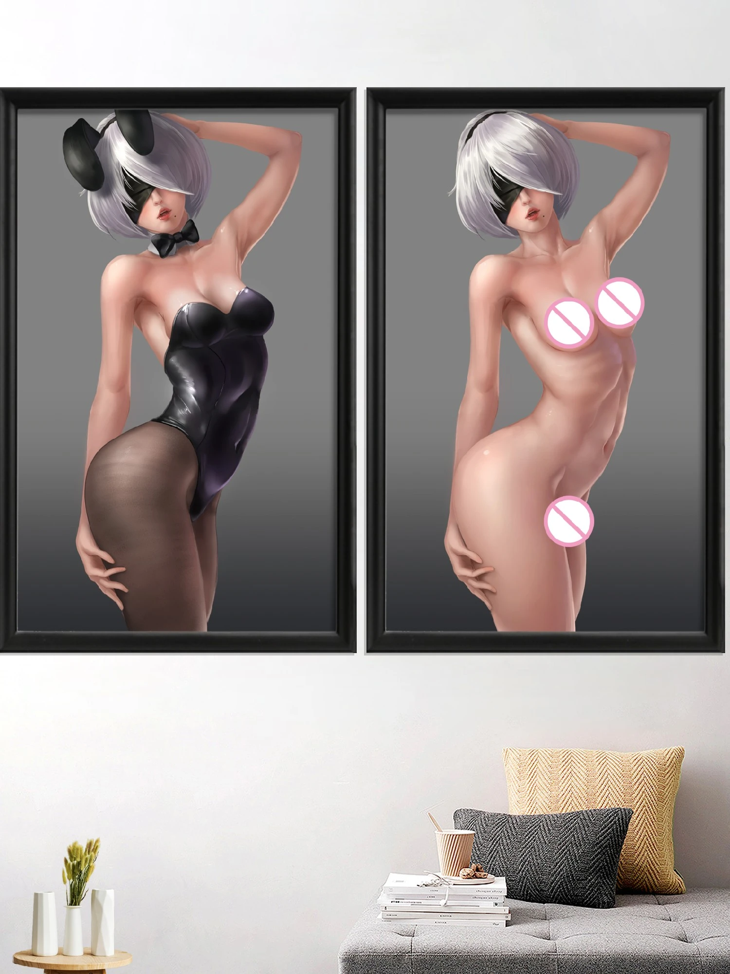 Nier Automata 2B YoRHa Video Game Cartoon Sexy Nude Anime Art Poster Decor  Wall Prints Silk Home Custom Living Bedroom Picture|Vẽ Tranh & Thư Pháp| -  AliExpress