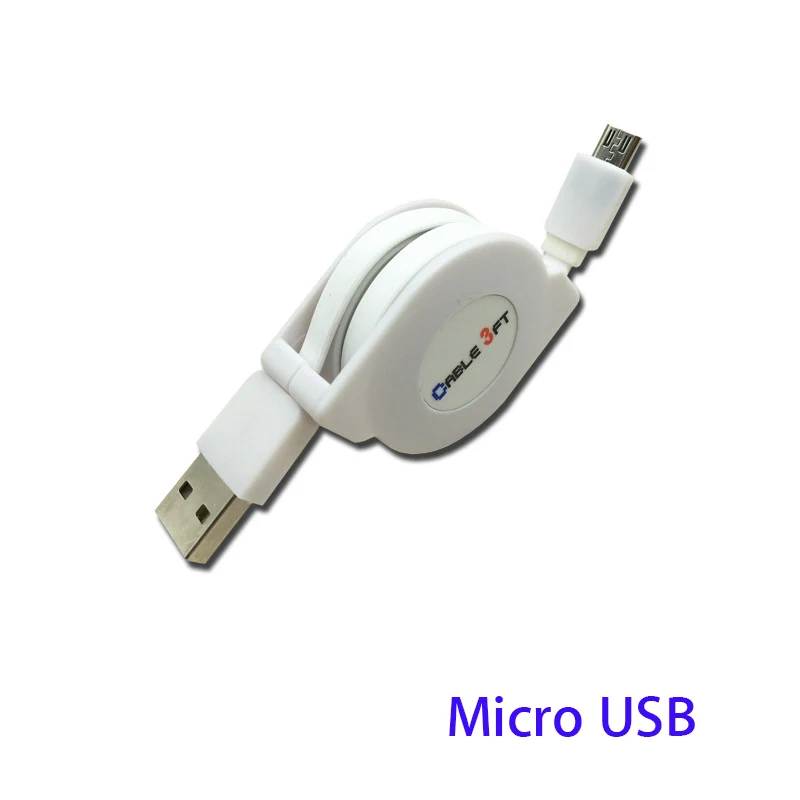 2 м 3 м Micro USB Выдвижной кабель для samsung Galaxy J4 J6 J8 huawei honor 10i 20i 8x Y7 Y9 p samrt портативный кабель для зарядного устройства - Цвет: White Micro usb