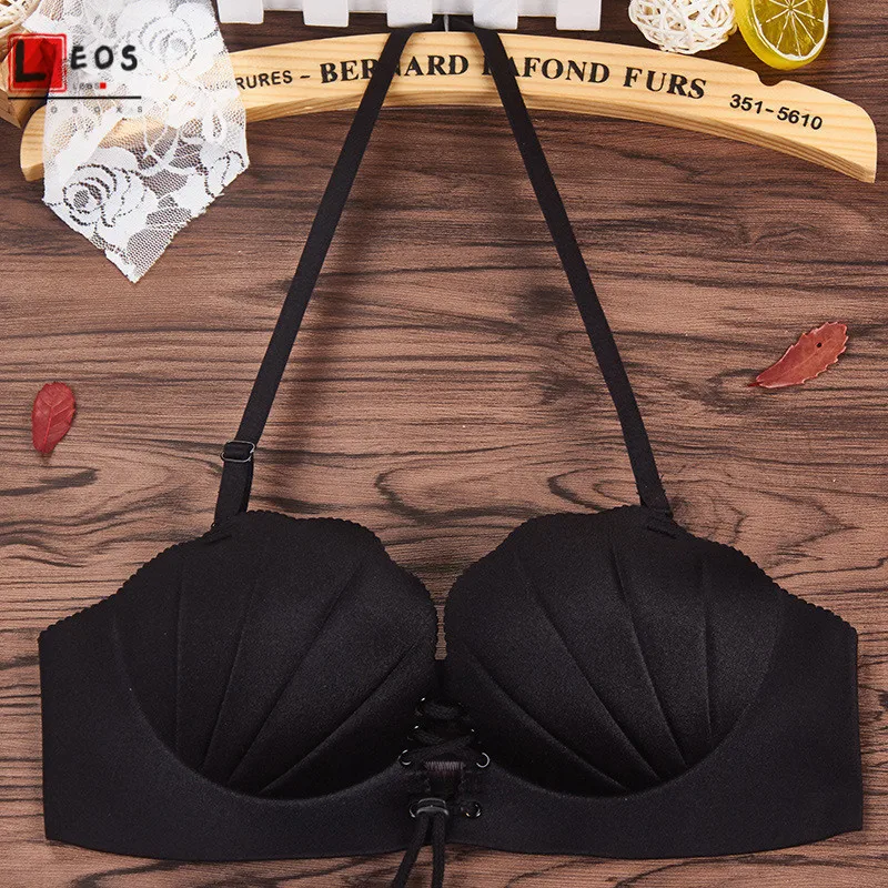 Sexy Bandage Women Bra Push Up Invisible Lingerie Traceless Bralette Tops 1/2 Cup Backless Big Size Female Underwear For Wedding